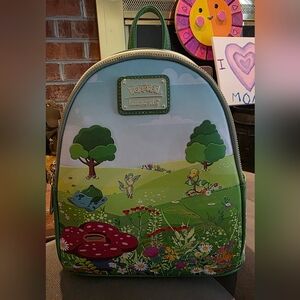 NWT Loungefly Pokemon Grass Type Scene Mini Backpack - BoxLunch Exclusive
